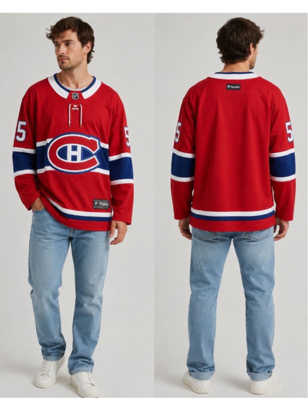 Fanatics Montreal Canadiens NHL Hockey Jersey XL Red Home Lace-Up New NWOT